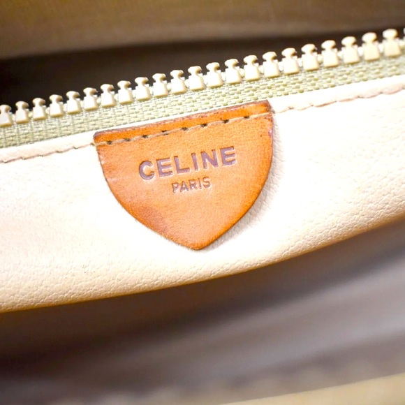 CELINE Logo Macadam Pattern Briefcase Hand Bag PVC Leather Brown made in Italy - Picture 12 of 14